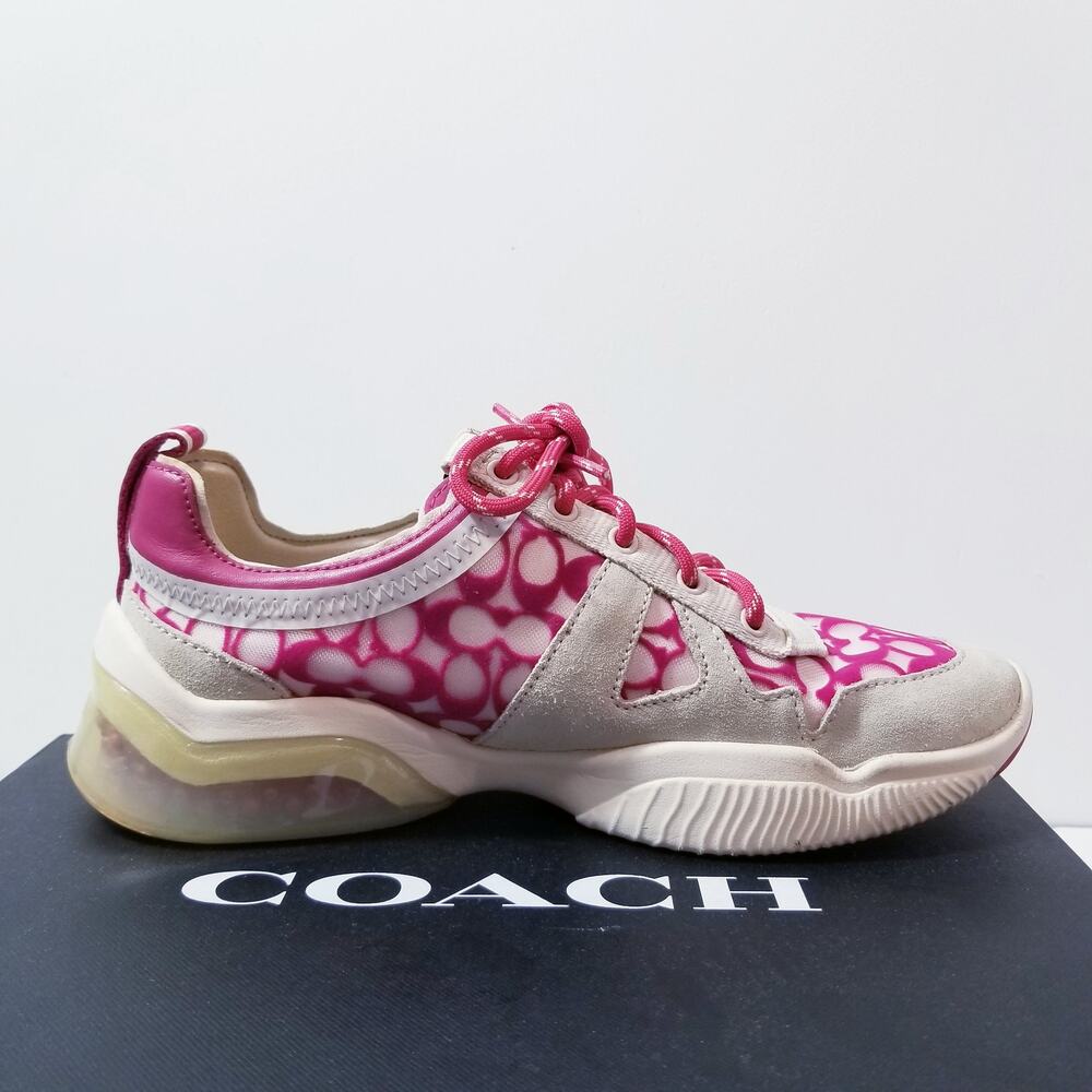 Coach CC Monogram CitySole Sig Run Shoes in Hyacinth Color Low Top Sneakers